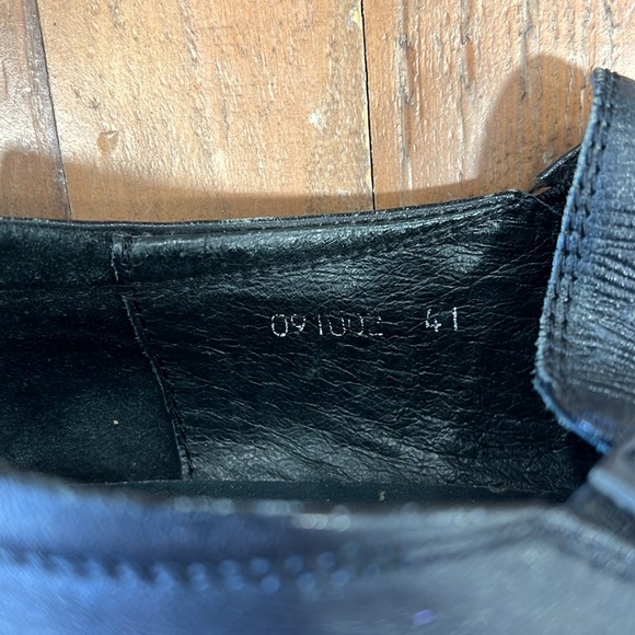 Alexander Hotto Men's Black Leather paisley etch Slip-On Shoes - Picture 10 of 12